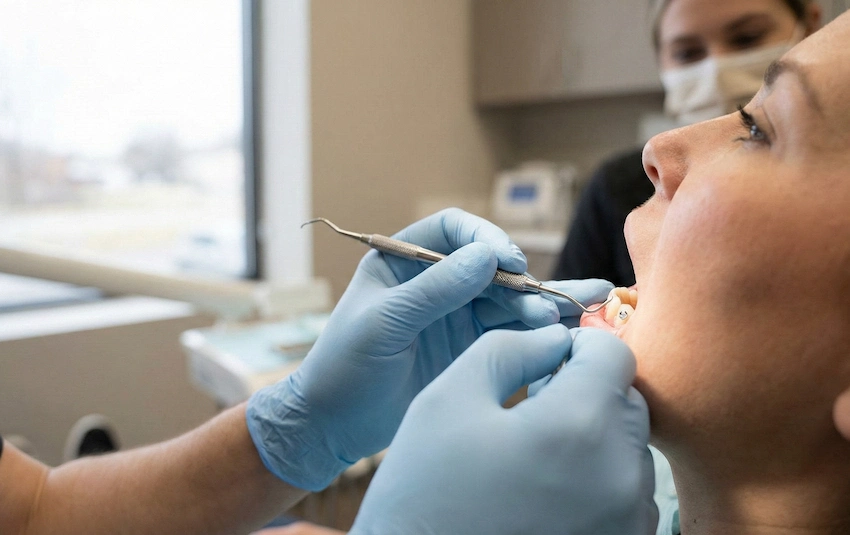pr&aelig;cis tandrensning med dentaldiamant sikker reng&oslash;ring