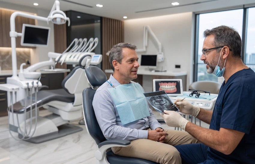 dentist consultation and x ray review