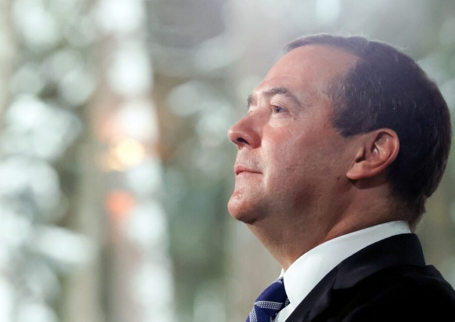 Dimitri Medvedev  janvier 2022. Photo  Yulia ZYRYANOVA / SPUTNIK / AFP