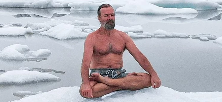 The "Ice Man" Wim Hof during a Tummo breathing session