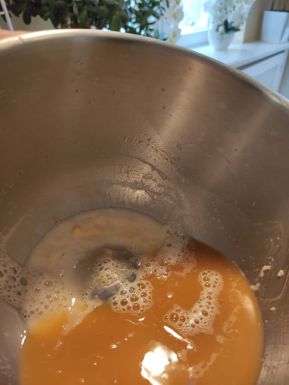 Collect the starch from the potatoes and use.