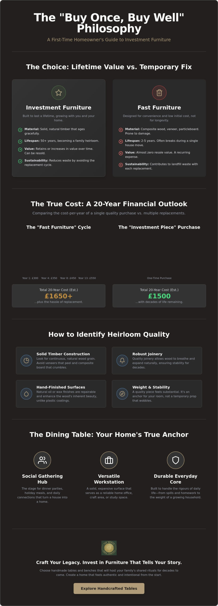 Investment Furniture for Your First Home: A Guide to Buying Once and Buying Well