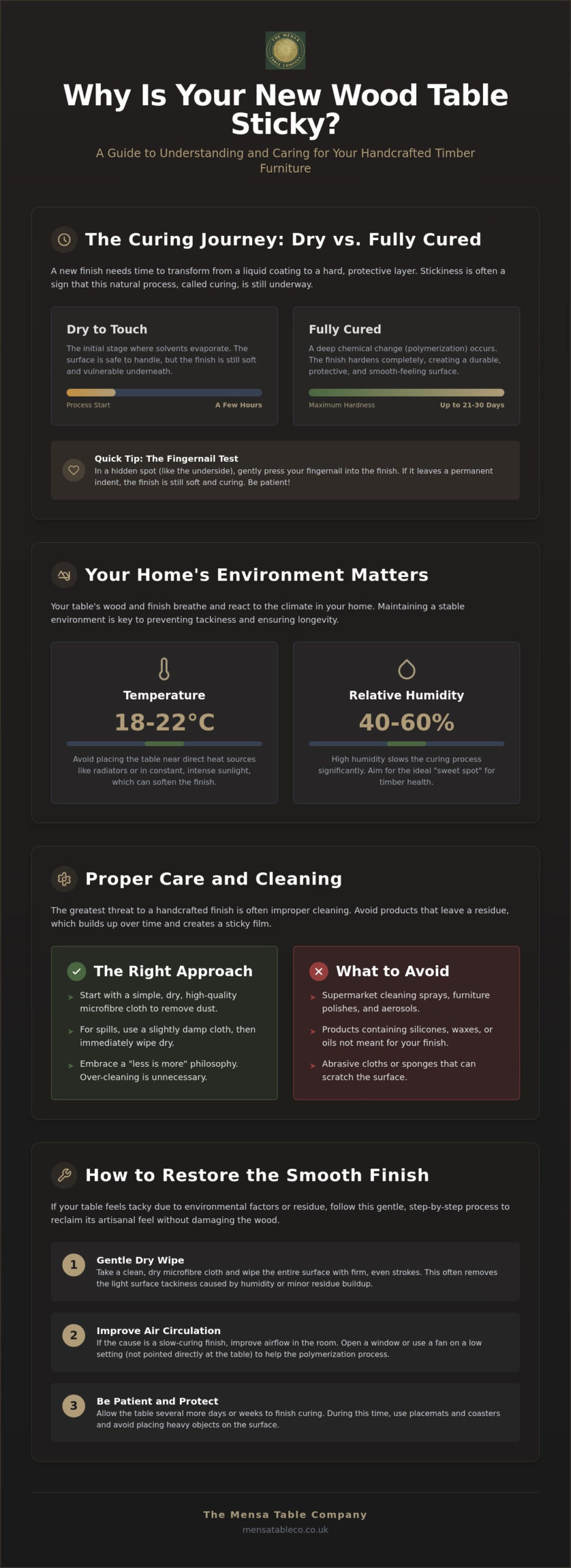 Why Is My New Wood Table Sticky? A Guide to Timber Care and Finishes