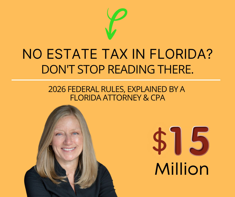 Florida has no state estate tax, but the federal exemption is $15 million in 2026, explained by Samantha Fitzgerald, Florida estate planning attorney and CPA