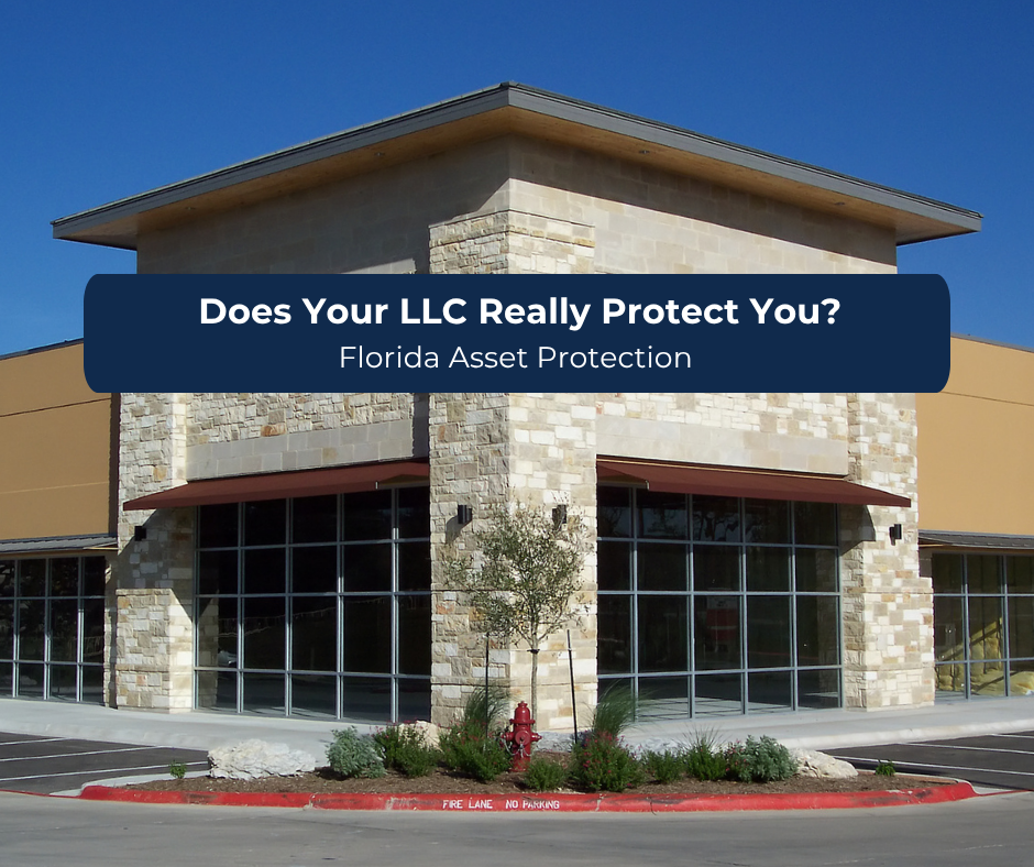 Commercial storefront building representing Florida small business owners and LLC asset protection.