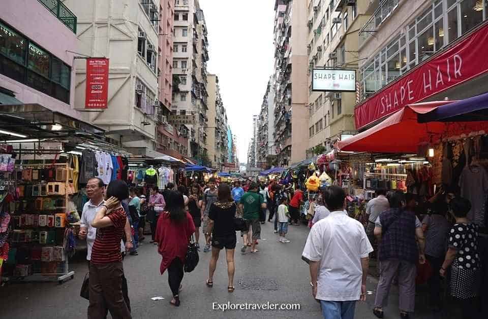 Pasar Jalan Mongkok Di Hong Kong