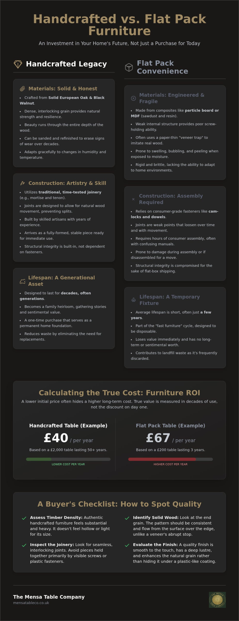 Handcrafted vs Flat Pack Furniture: Why Your Next Table is a Generational Choice