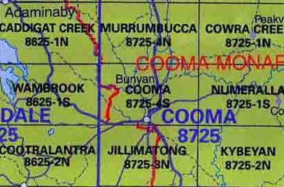 Cooma 8725-4-S NSW Topographic Map - Printed - A.B.C. Maps