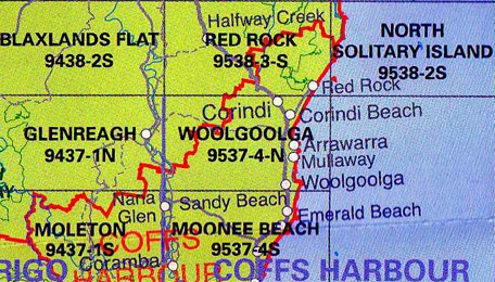 Woolgoolga 9537-4N NSW Topographic Map - Printed - A.B.C. Maps