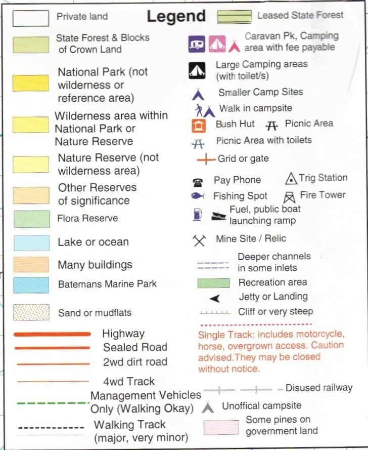 Rooftop Map Merimbula Bermagui Legend