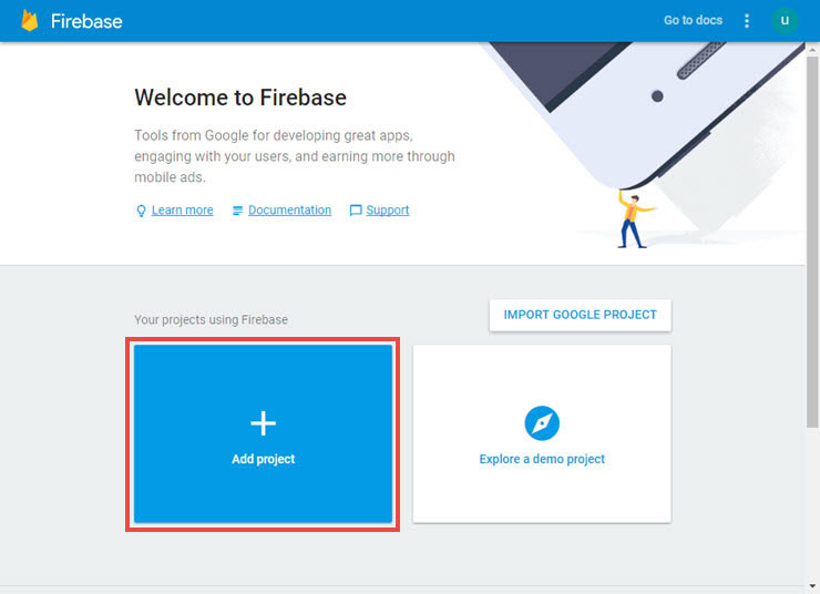 روی Add project کلیک کنید.