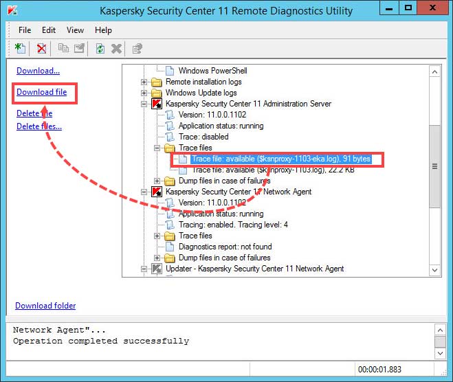 فایل های ردیابی مورد نیاز را دانلود کنید و روی Download file کلیک کنید.