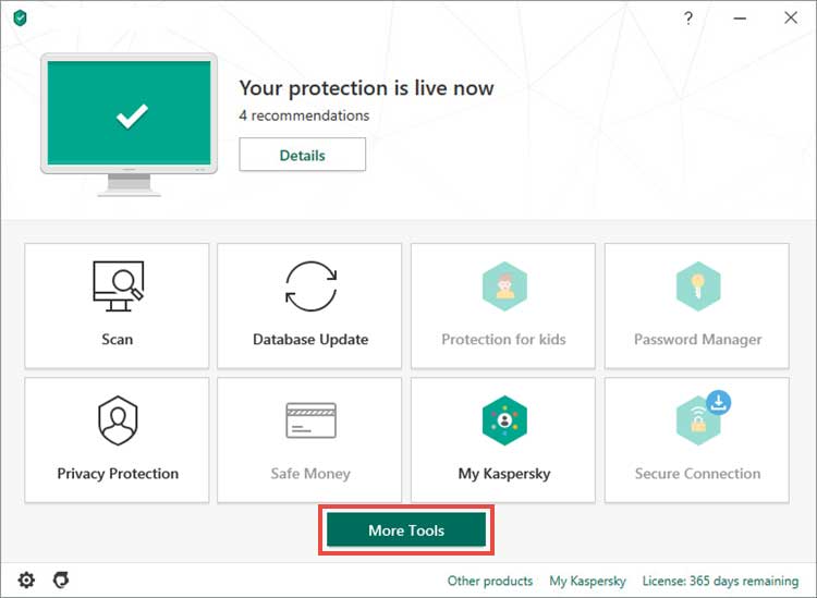 در پنجره اصلی برنامه روی More tools کلیک کنید.