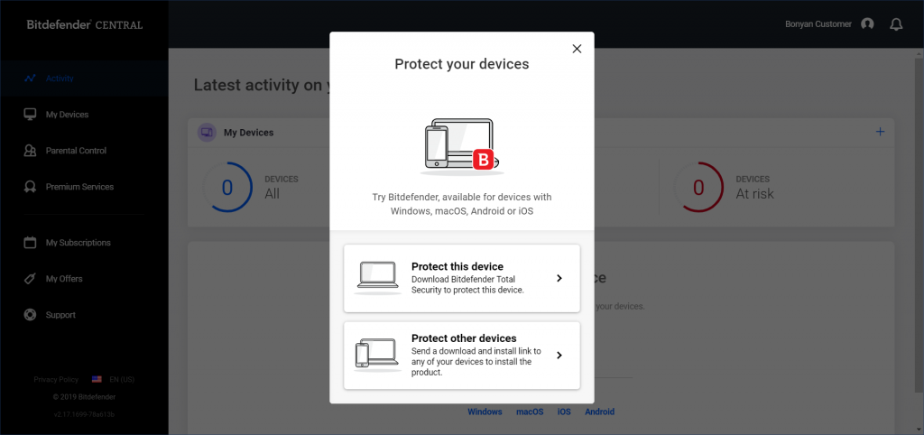 Download central.bitdefender.com