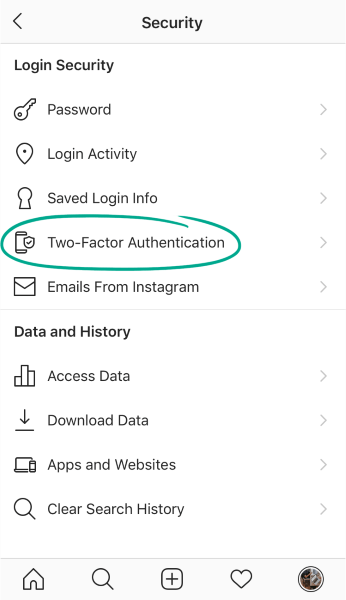  احراز هویت دومرحله‌ای (Two-Factor Authentication) را انتخاب کنید.