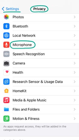 گزینه Microphone را انتخاب کنید