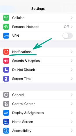 به بخش «اعلانات» (Notifications) بروید