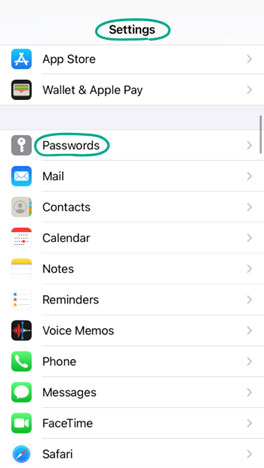 روی click-Passwords کلیک کنید.