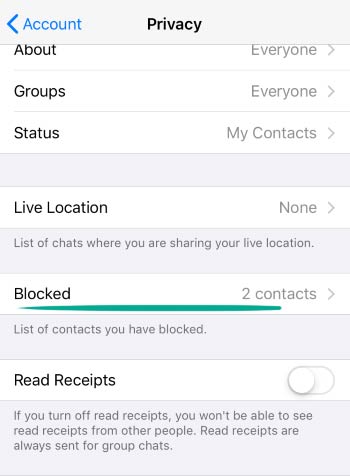 گزینه Blocked را بزنید.