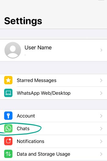 روی Chats کلیک کنید