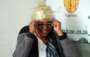 a woman with a big hairdo
