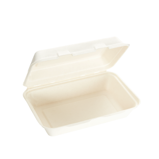 1000ml Single Compartment Sugarcane Rectangular Clamshell