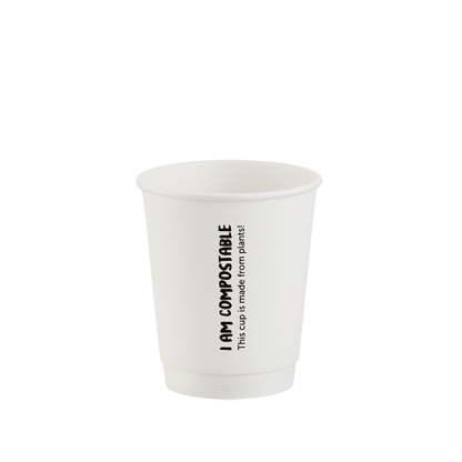 250ml White Double Wall Printed Hot Cup