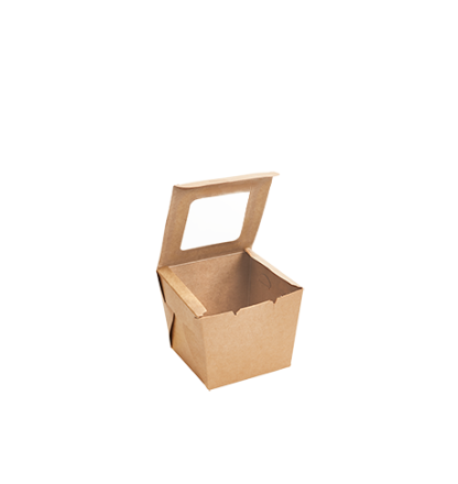 600ml Kraft Muffin Box with PLA Window