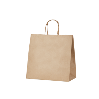 14 90gsm Kraft Gusseted Bag with Paper Twist Handles