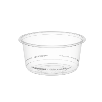 700ml Clear Compostable PLA Bowl