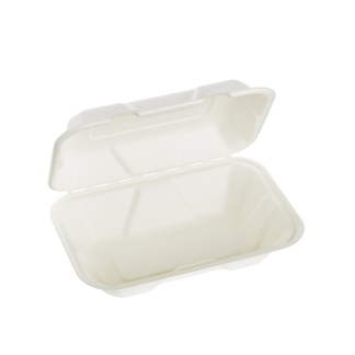 900ml Single Compartment Sugarcane Rectangular Clamshell
