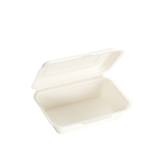 450ml Single Compartment Sugarcane Clamshell