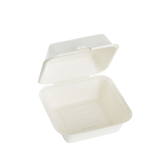 800ml Single Compartment Sugarcane Burger Clamshell