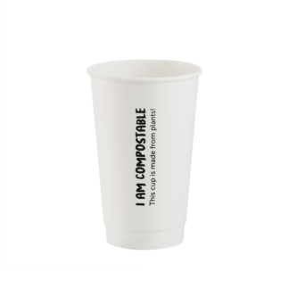 500ml White Double Wall Printed Hot Cup
