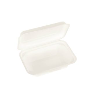 600ml Single Compartment Sugarcane Square Clamshell