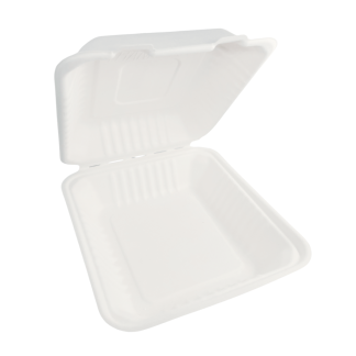 T 12 1200ml Single Compartment Sugarcane Square Clamshell