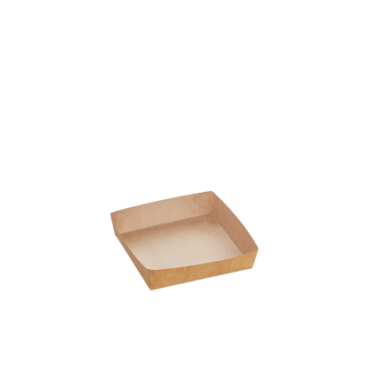 Small Kraft Preformed Square Snack Plate