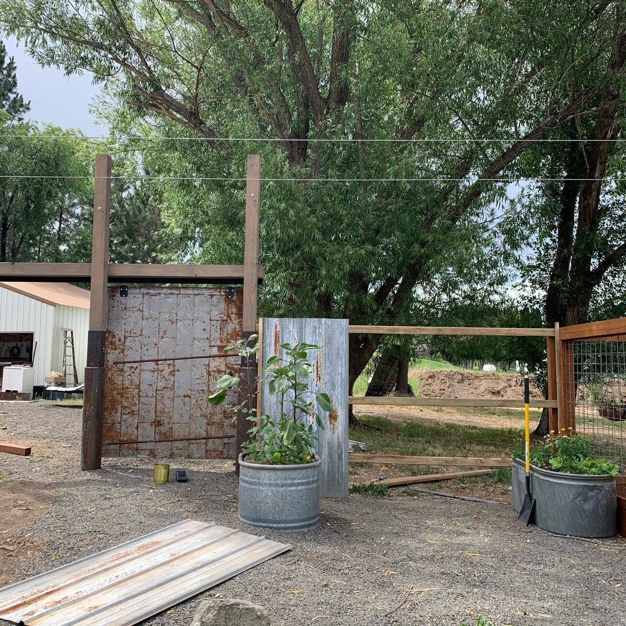 Warehouse door garden gate at Kelly Tareski Photography