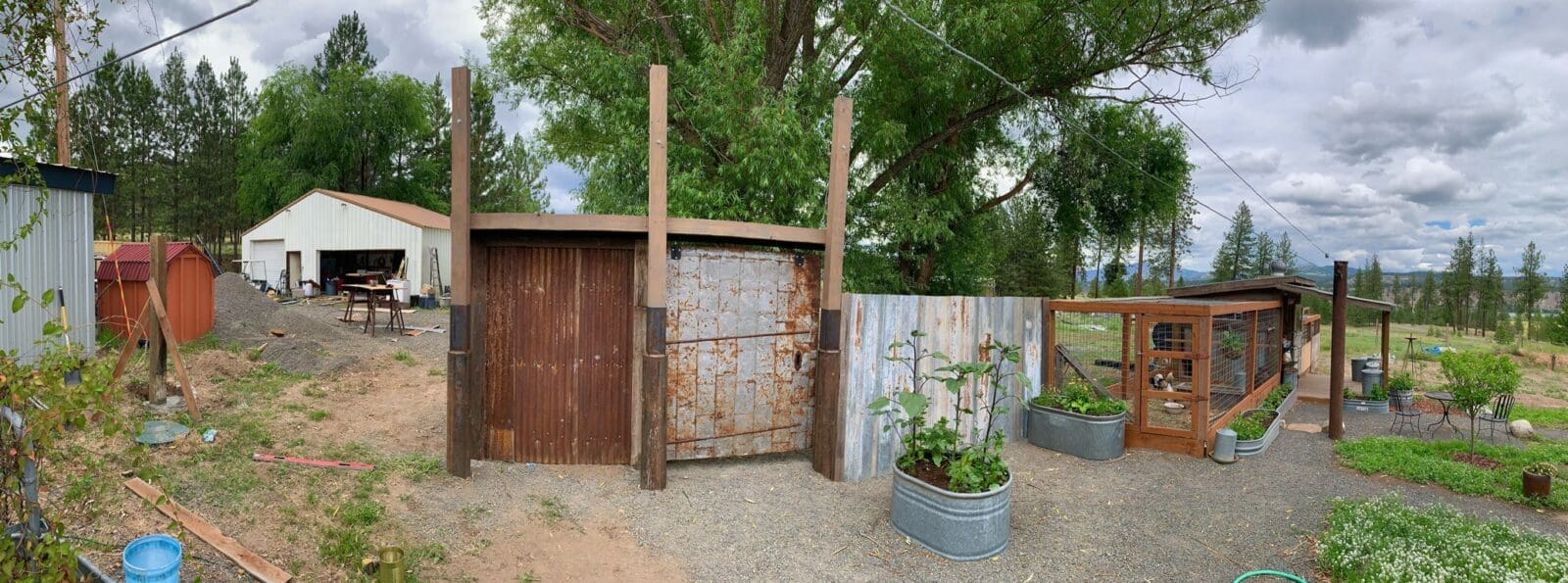 Industrial garden gate on the KTP property