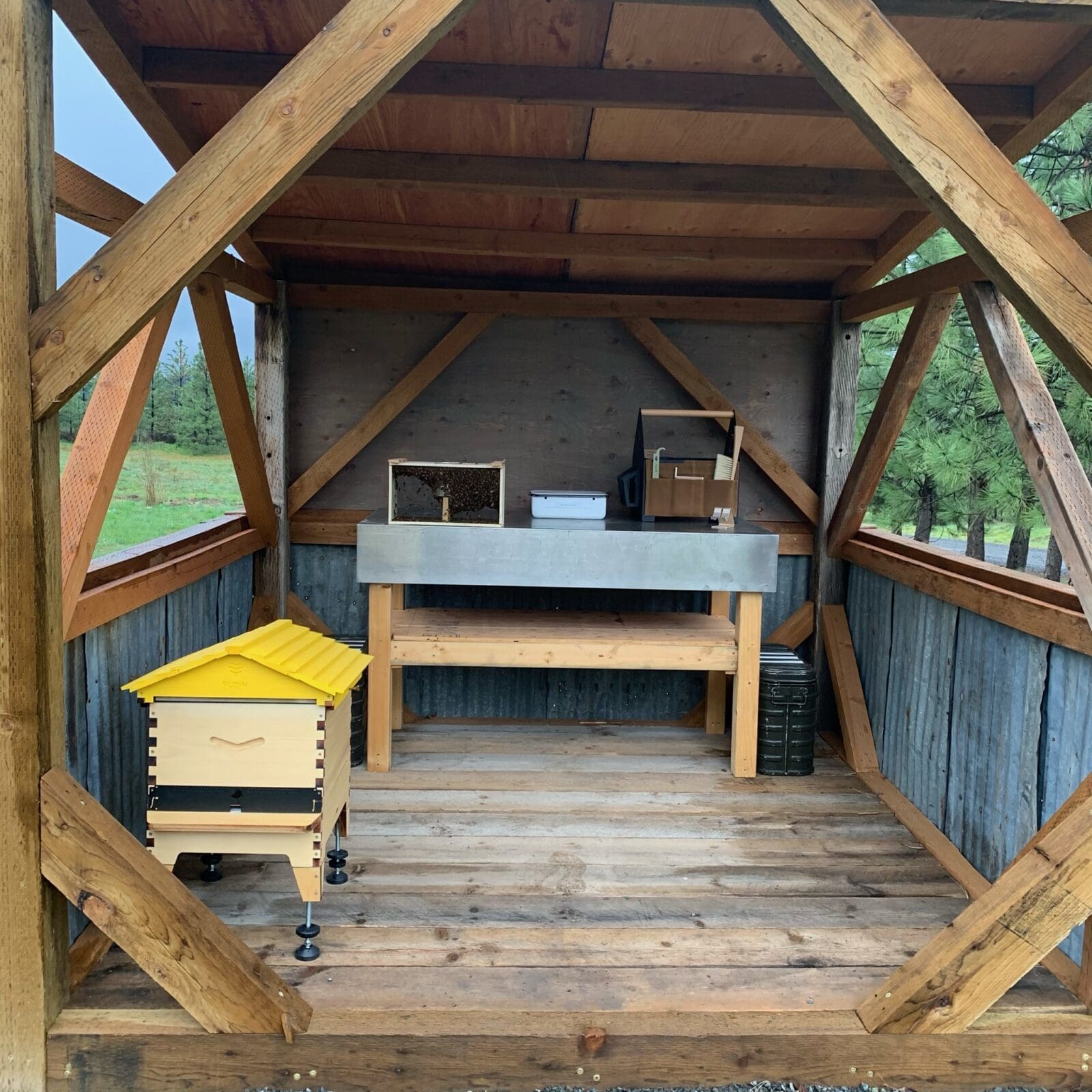 Apiary structure on the Nine Mile Falls property