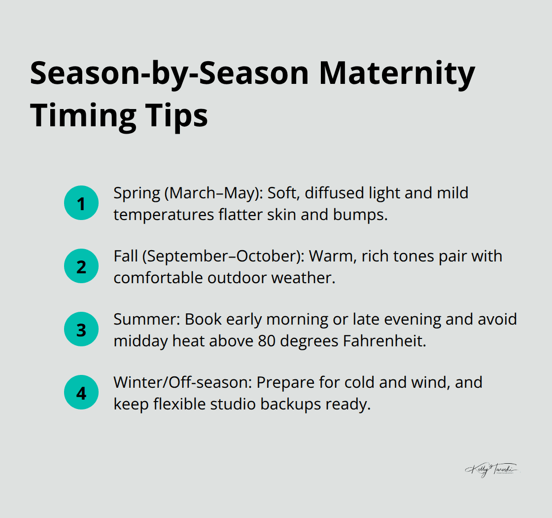 Quick guide to planning maternity sessions by season. - best weeks for maternity photos
