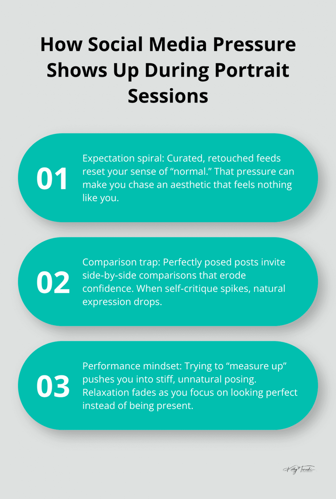 Three ways social media pressure affects portrait sessions and increases stress. - Calm portrait sessions Spokane