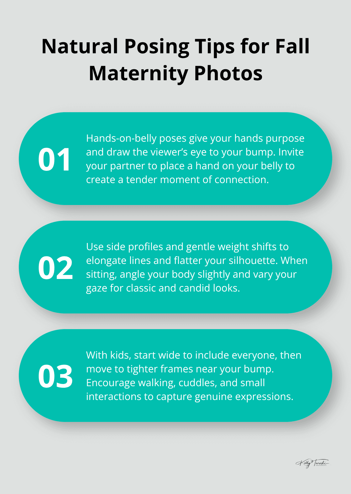 Three core posing tips for relaxed, flattering maternity images - fall maternity family photos