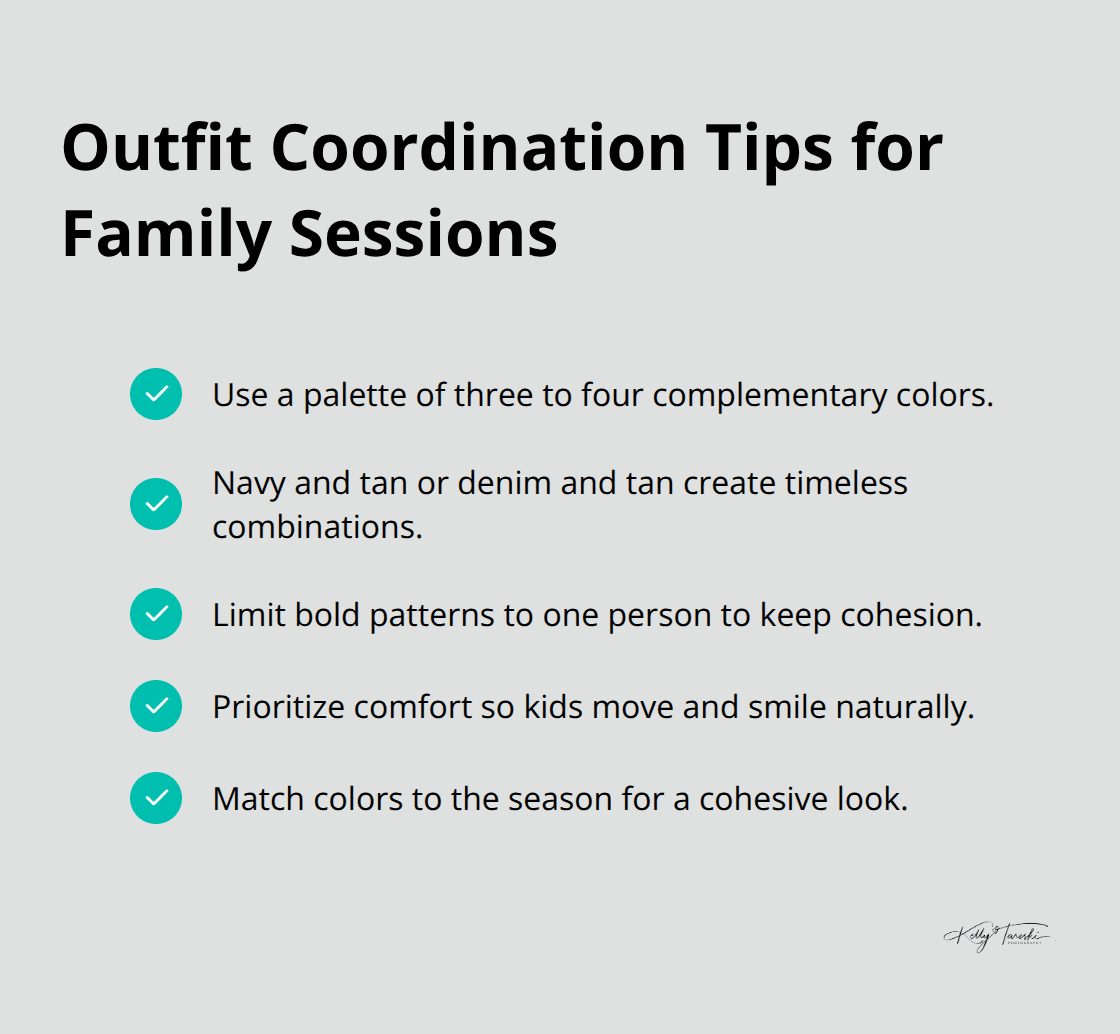 Checklist of outfit coordination tips for outdoor family photos - family outdoor photos