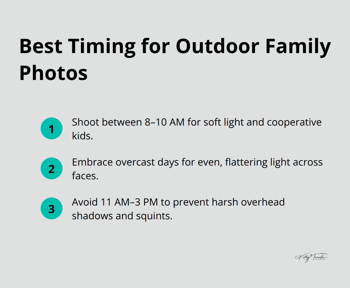 Quick guide to the best times and conditions for outdoor family portraits