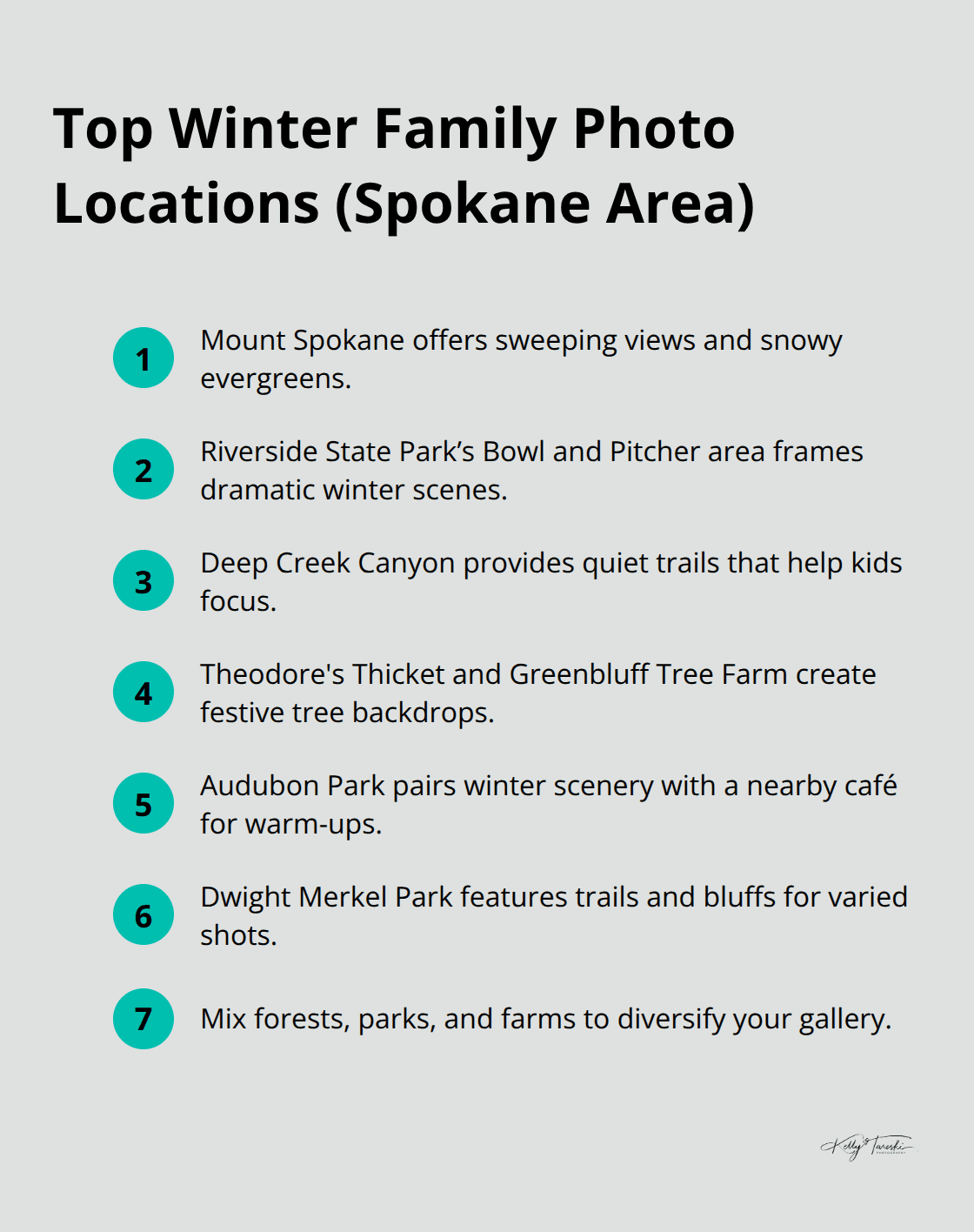 Compact list of recommended winter photo locations and why they work - family photos winter