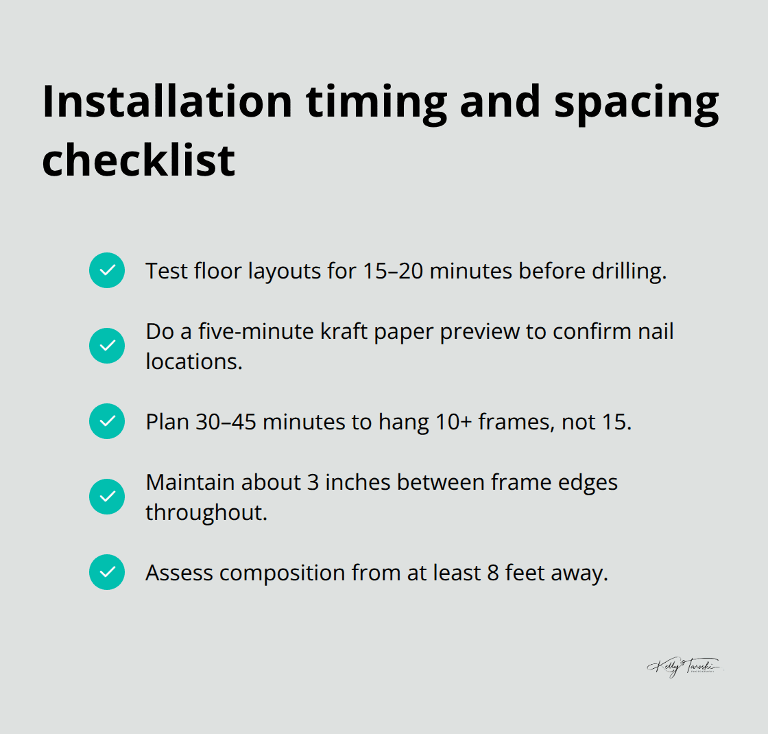 Quick-reference for hanging a balanced gallery wall - gallery walls for family photos