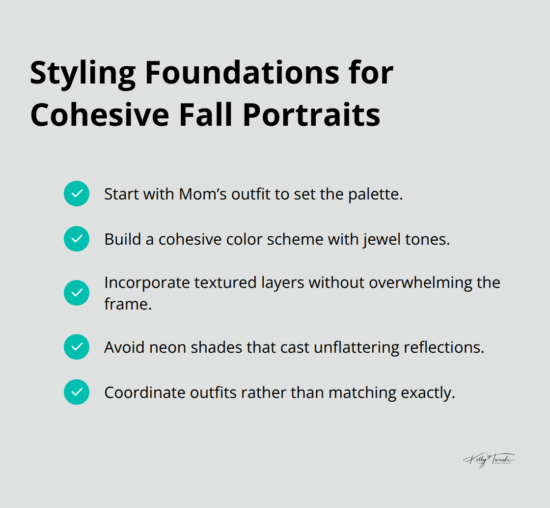Checklist of essential styling tips for fall family photo sessions.