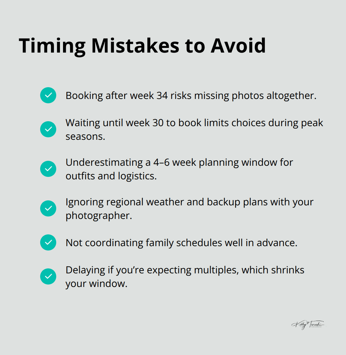 Common pitfalls when scheduling maternity photos - Maternity photography timing