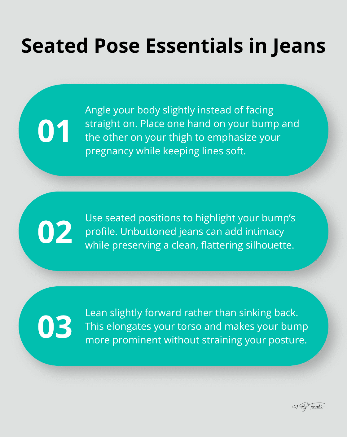 Three detailed tips for flattering seated maternity poses in denim - maternity photos jeans